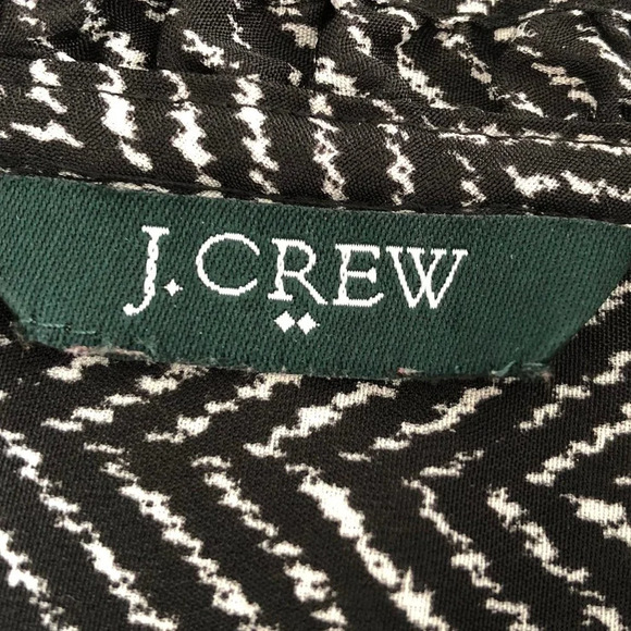J.Crew Sleeveless Ruffle Collar Pull-On Blouse Herringbone Print Blk Wht Sz M - Picture 6 of 9